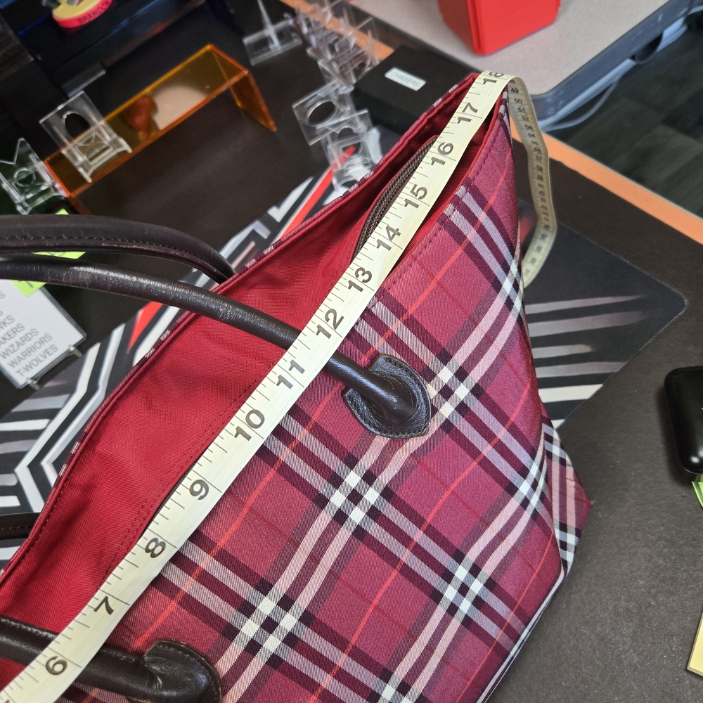 Burberry Red and Brown Tartan Tote - Picture 3 of 6